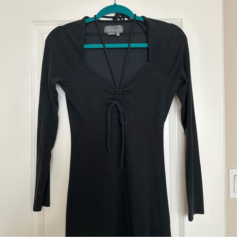 Anthropologie Slit Midi Halter Dress